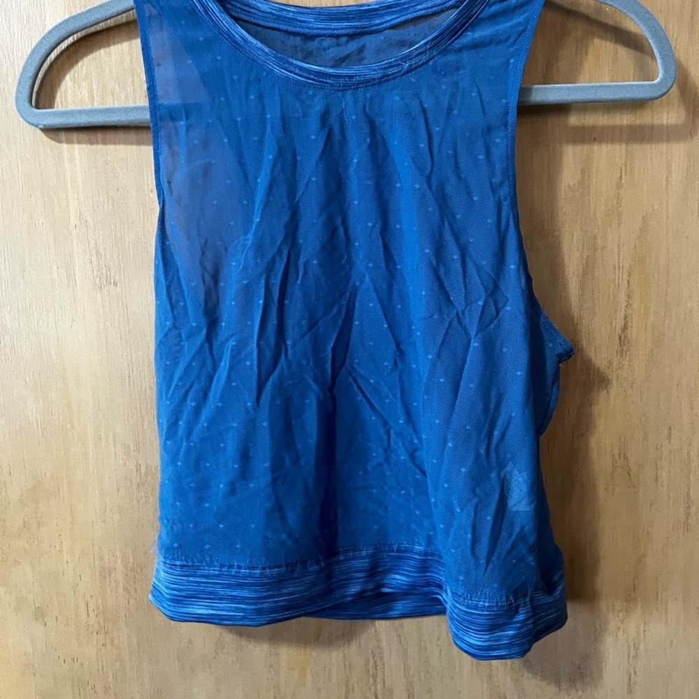 Zyia Active Women's Calm Blue Luxe Mesh Tank Top Size Large Workout Activewear​​